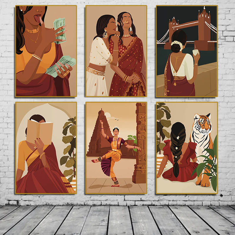 Home Decor Indonesia - Indiase vrouw in een sari die
