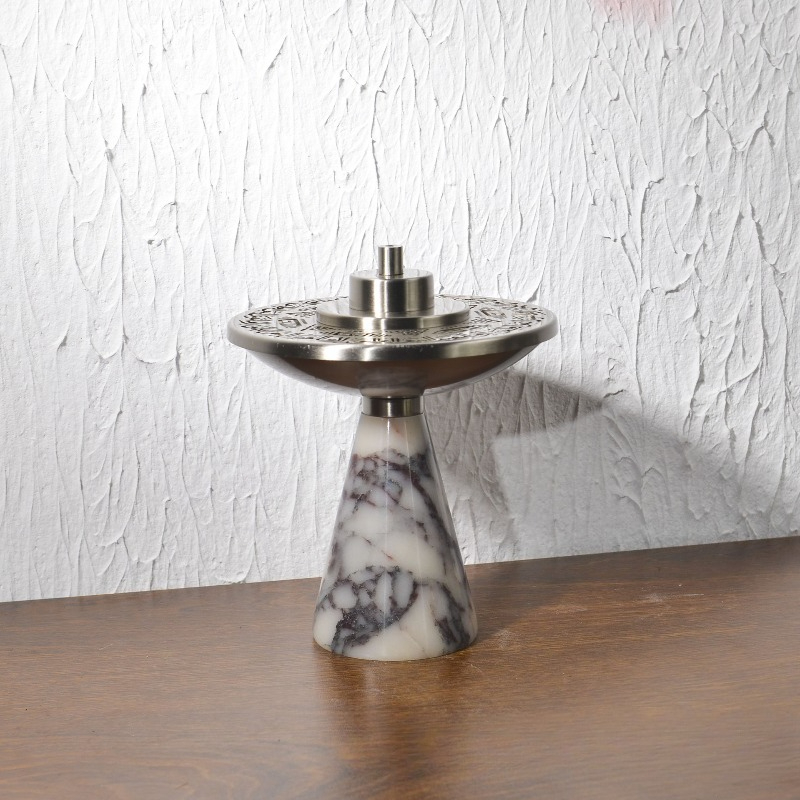 Home Decor Magazine - Natuurlijke marmeren wierookbrander, holle metalen wierookhouder