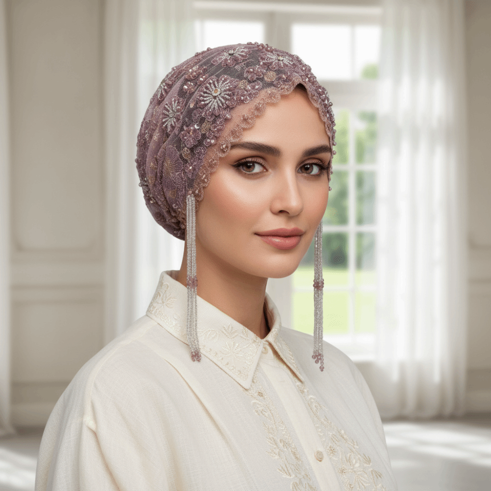Glanzende kralen tulbandhoed l - Home Decor Indonesia recensie en prijs
