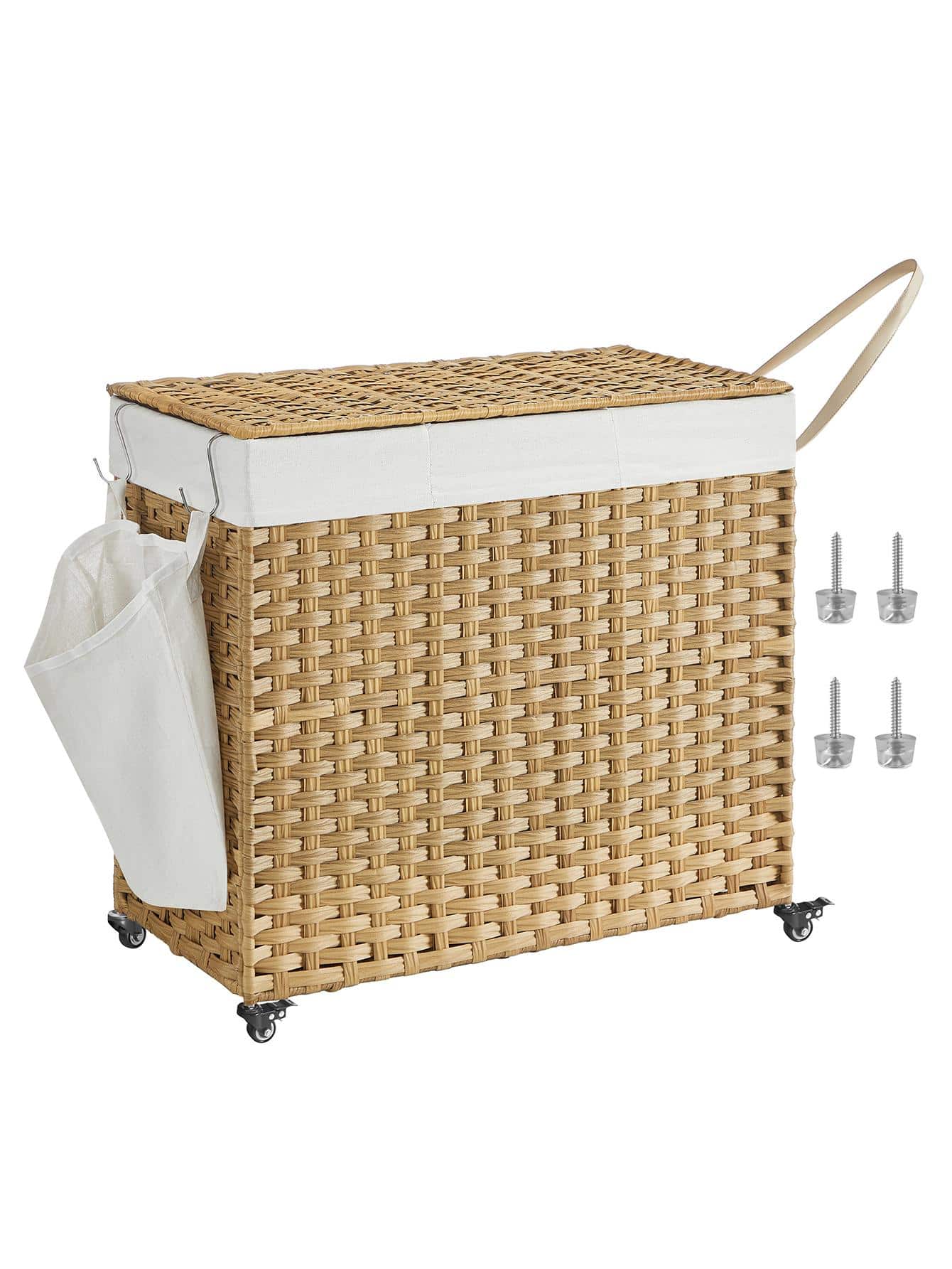 Wasmand met deksel, 42,3 gallo - Rattan Plant Basket recensie en prijs